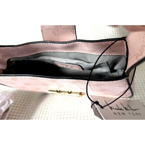 Nicole Miller Hand Bag, Rose Blush, Fold Over Strap w/Closure - Picture 5 of 6